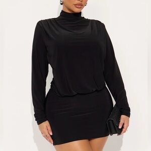 Elegant Black Long Sleeve Dress